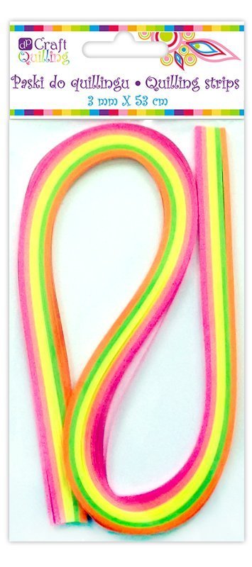 Pásky na quilling 3mm, 100ks, neon