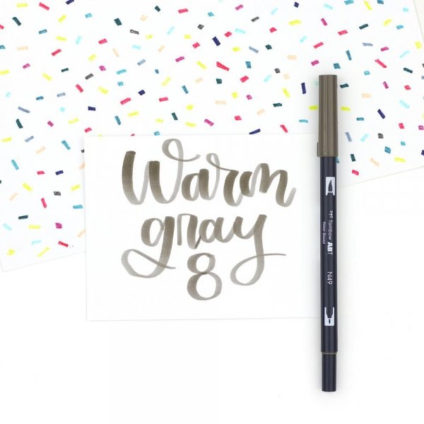 Tombow Sada oboustranných fixů ABT Dual Brush Pen – Gray colors, 6 ks