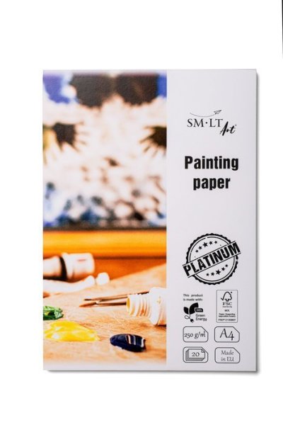 SMLT art Blok PLATINUM, bílý papír dry/wet  A4, 20 listů, 250g/m2