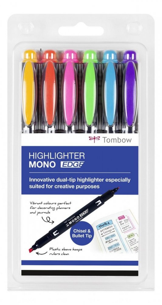 Tombow Zvýrazňovač MONO edge, sada 6 ks