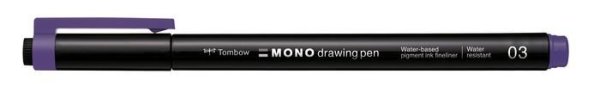 Tombow Fineliner MONO drawing pen, šířka stopy 03 (cca 0.35 mm), fialová