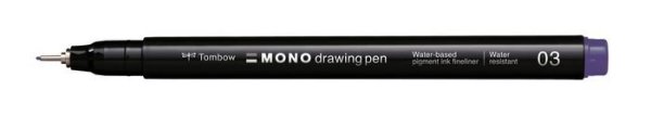 Tombow Fineliner MONO drawing pen, šířka stopy 03 (cca 0.35 mm), fialová