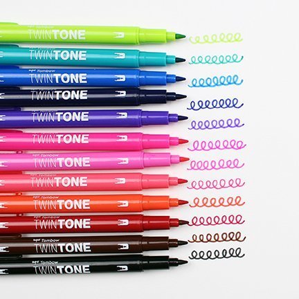 Tombow Oboustranný popisovač TwinTone, emerald green