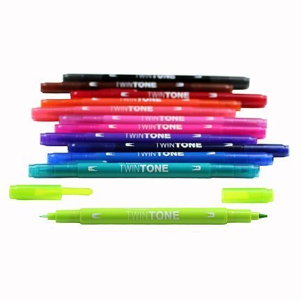 Tombow Sada oboustranných fixů TwinTone, Brights