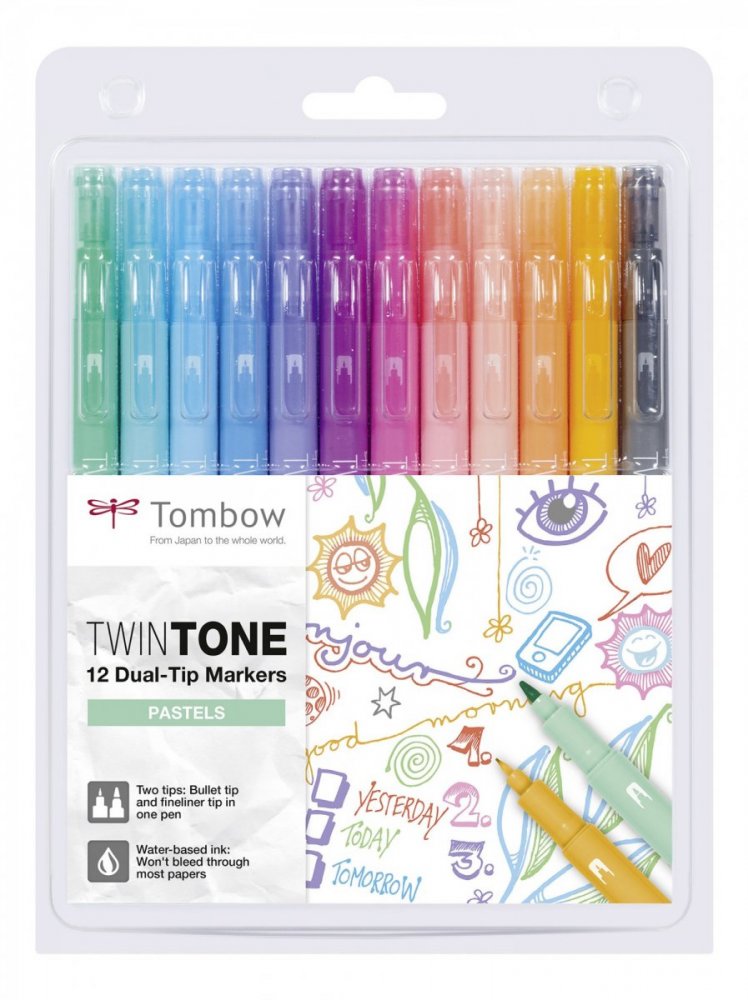 Tombow Sada oboustranných fixů TwinTone, Pastels