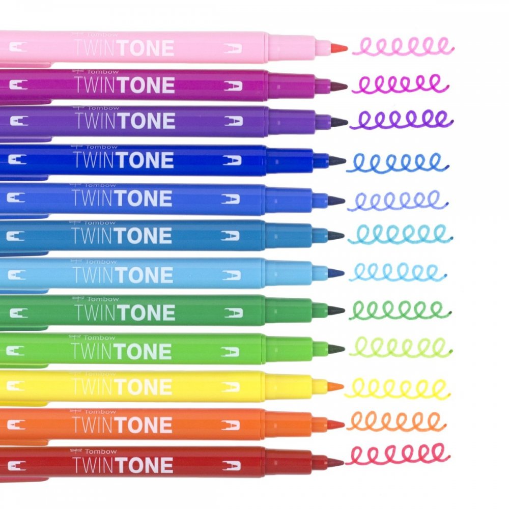 Tombow Sada oboustranných fixů TwinTone, Rainbow