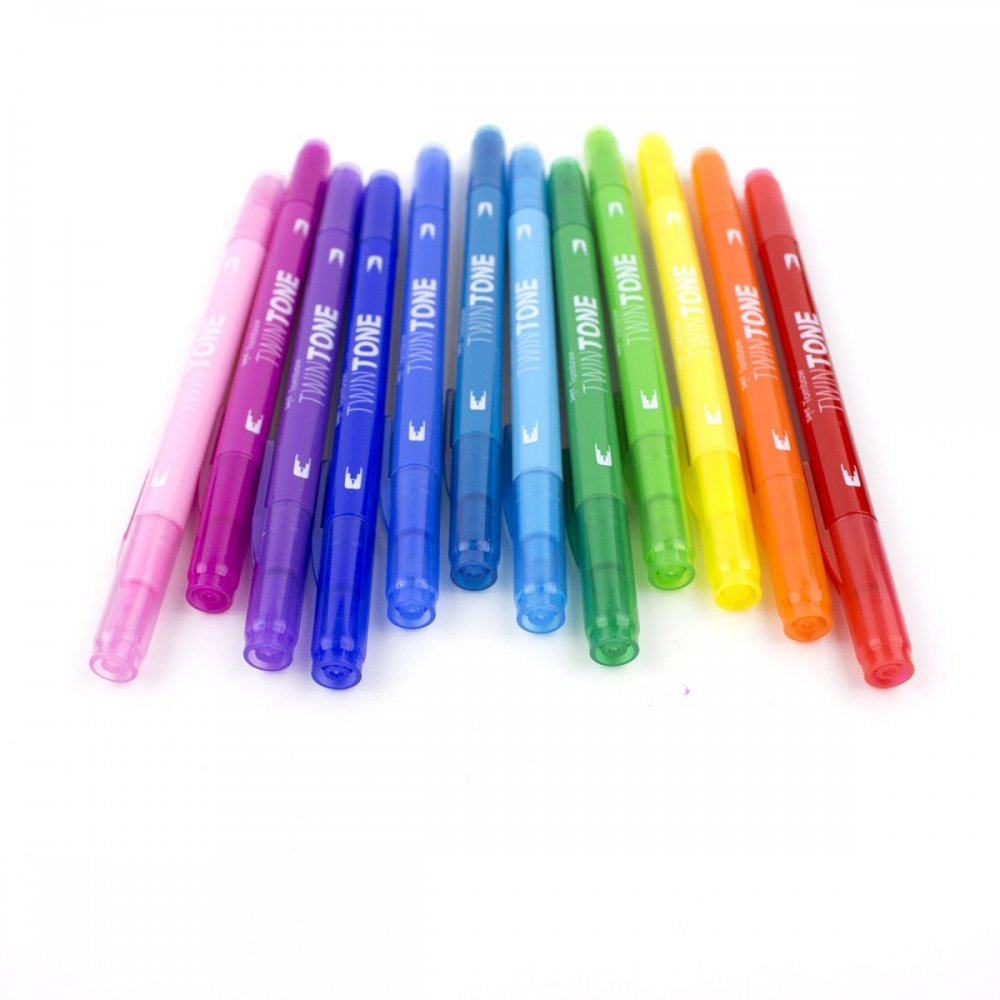 Tombow Sada oboustranných fixů TwinTone, Rainbow