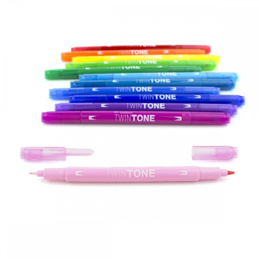 Tombow Sada oboustranných fixů TwinTone, Rainbow