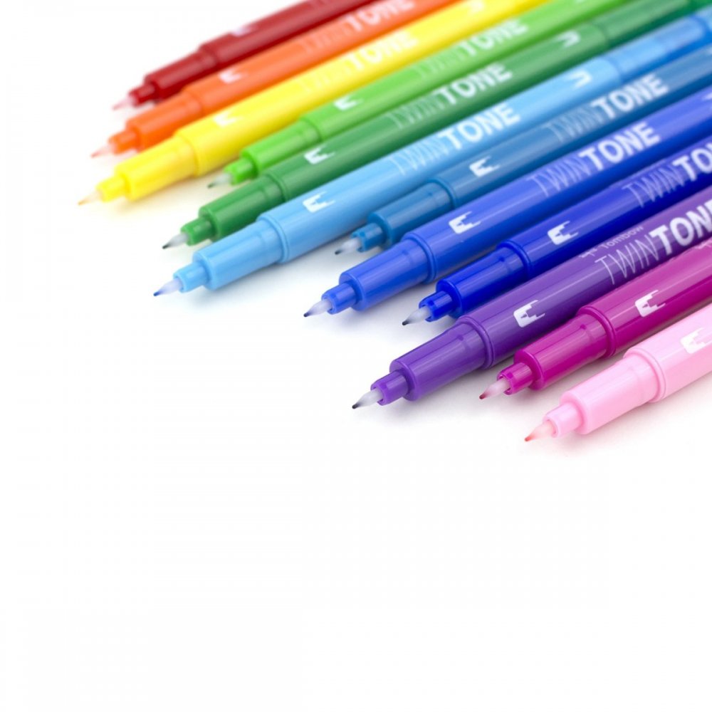 Tombow Sada oboustranných fixů TwinTone, Rainbow