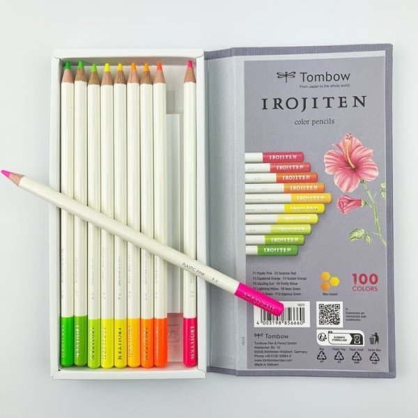 Tombow Irojiten sada pastelek 10ks - Volume 8 - Fluorescence I