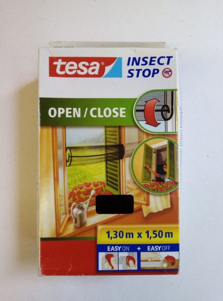 Poškozený obal - Otevírací síť na suchý zip proti hmyzu, antracitová, 1,3m x 1,5m