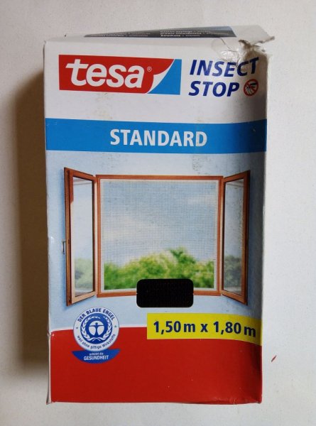 Poškozený obal - Síť proti hmyzu STANDARD, na okno, antracitová, 1,5m x 1,8m