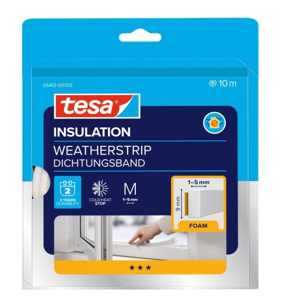 tesa® IZOLAČNÍ Samolepicí pěnové těsnění M, 1-5 mm