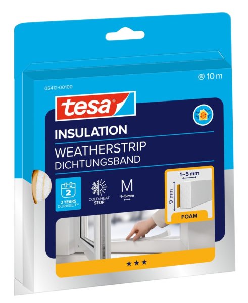 tesa® IZOLAČNÍ Samolepicí pěnové těsnění M, 1-5 mm