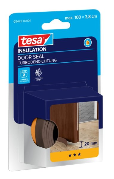 tesa® IZOLAČNÍ Pěnové těsnění na dveře 100 cm x 3,8 cm, hnědé