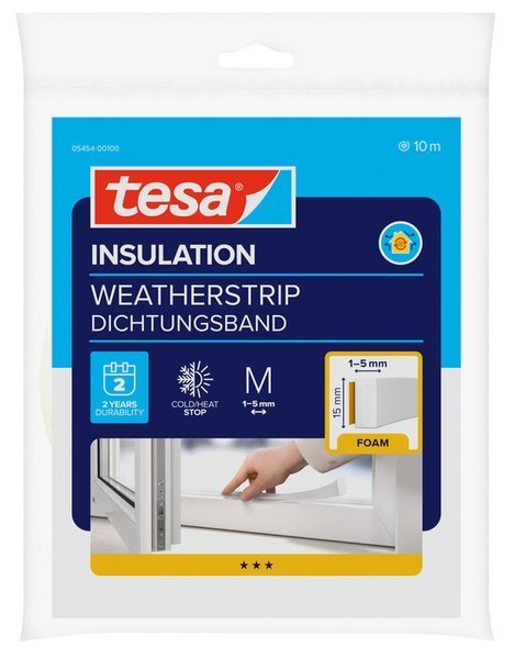 tesa® IZOLAČNÍ Samolepicí pěnové těsnění, 10 m x 15 mm x 6 mm, bílé