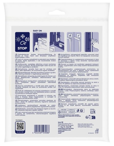 tesa® IZOLAČNÍ Samolepicí pěnové těsnění, 10 m x 9 mm x 6 mm, bílé