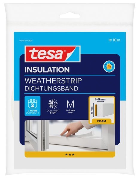 tesa® IZOLAČNÍ Samolepicí pěnové těsnění, 10 m x 9 mm x 6 mm, bílé