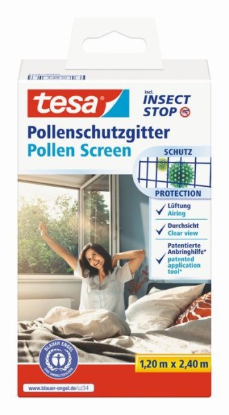 tesa® Síť proti pylu do okna, suchý zip, 1,2 x 2,4 m, antracitová