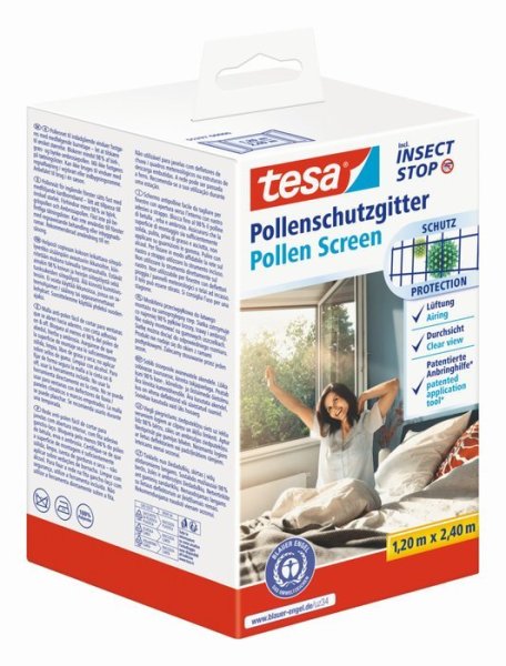 tesa® Síť proti pylu do okna, suchý zip, 1,2 x 2,4 m, antracitová