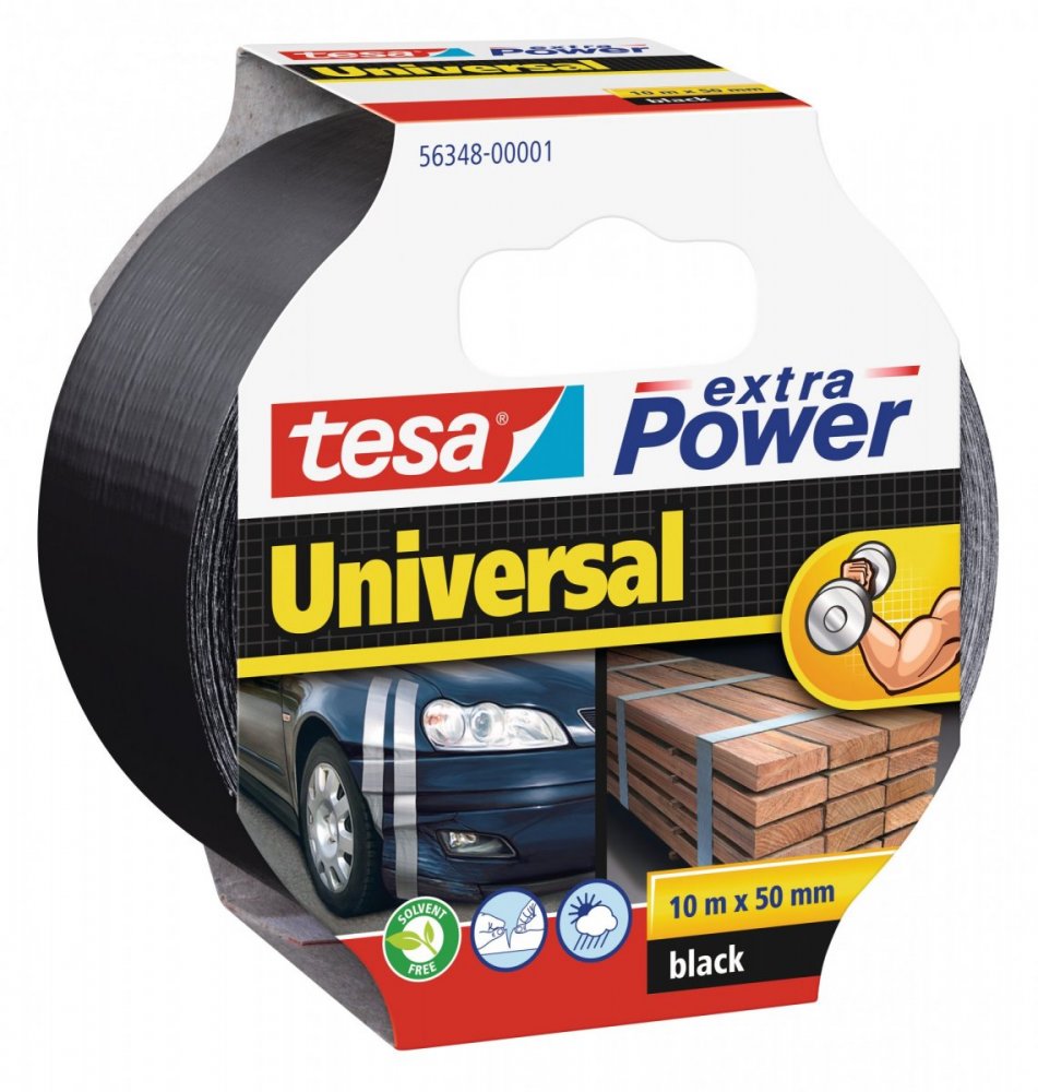 Opravná páska Extra Power Universal, textilní, silně lepivá, černá, 10m x 55mm