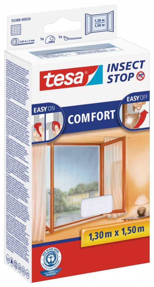 Síť proti hmyzu COMFORT, na okno, bílá, 1,3m x 1,5m