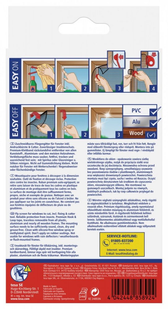 Poškozený obal - Síť proti hmyzu COMFORT, na francouzské okno, bílá, 1,2m x 2,4m