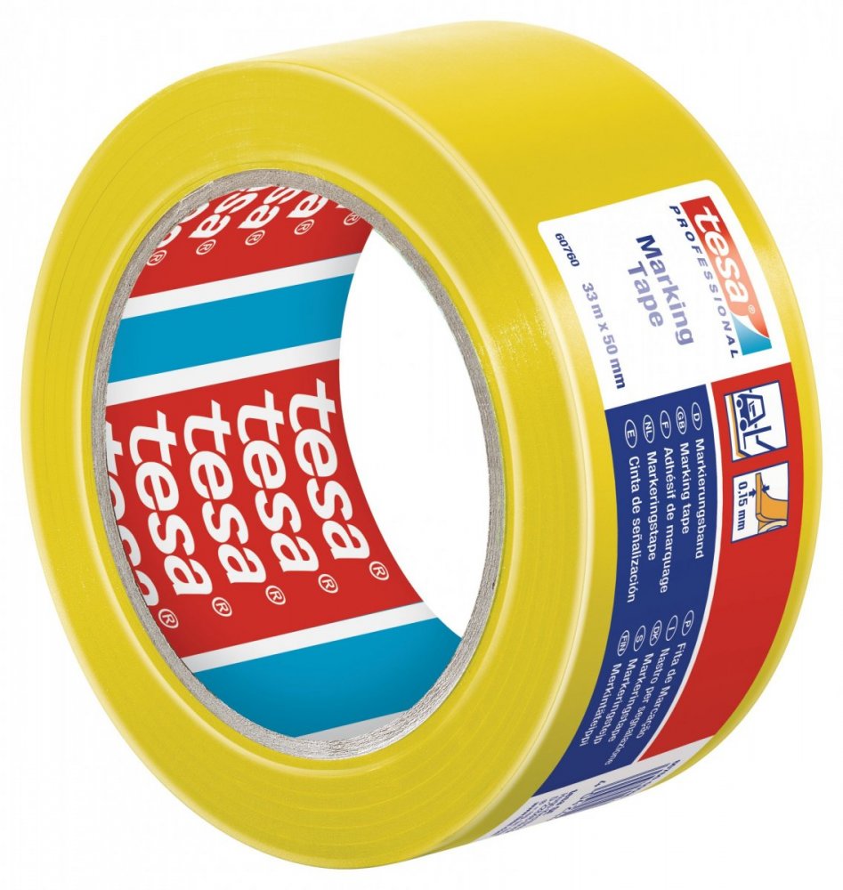 Vyznačovací páska PVC pro trvalé značení, žlutá, 33m x 50mm