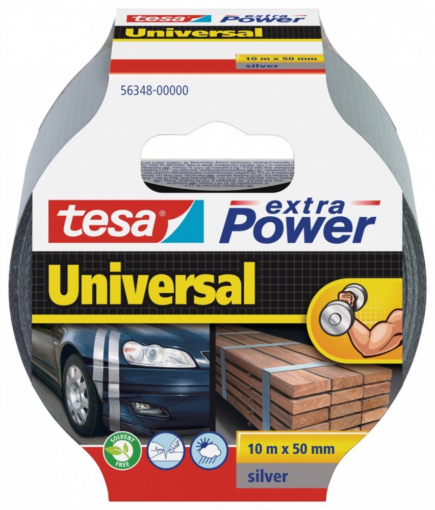 Opravná páska Extra Power Universal, textilní, silně lepivá, stříbrná, 10m x 55mm