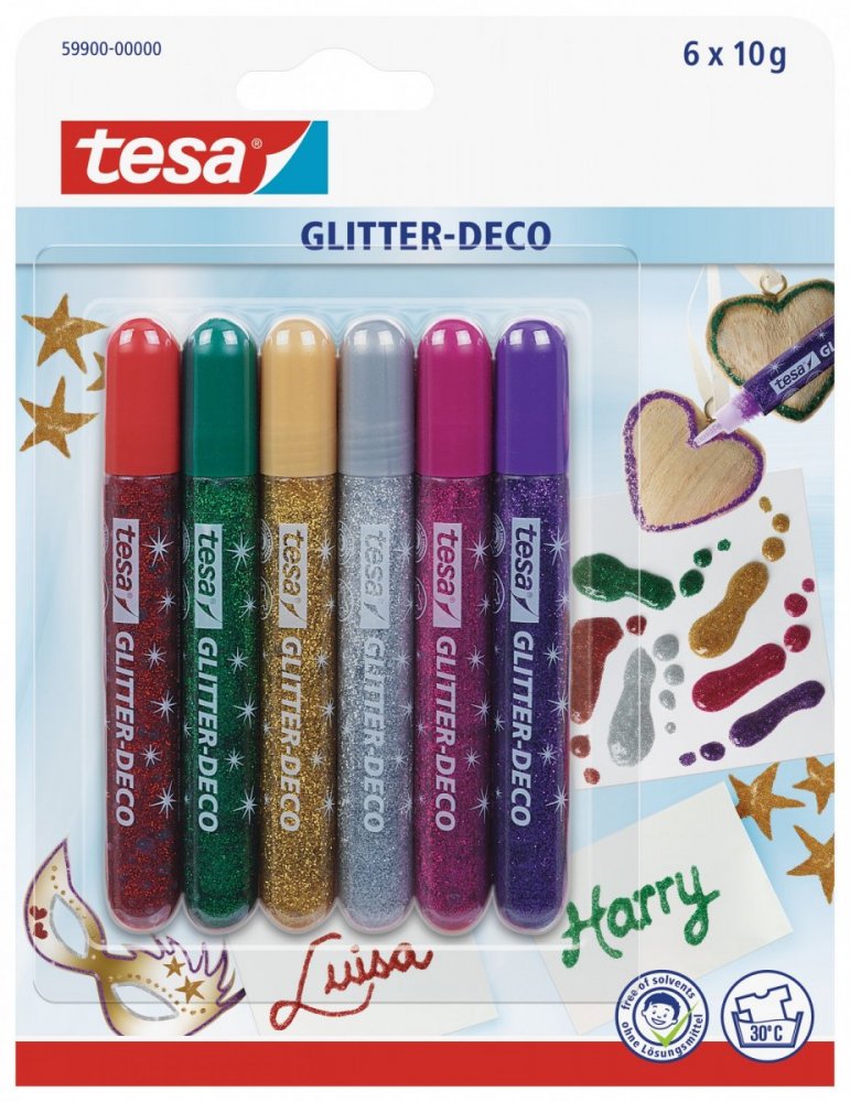 Dekorační třpitivé glitter pero, různé barvy, 6x 10g