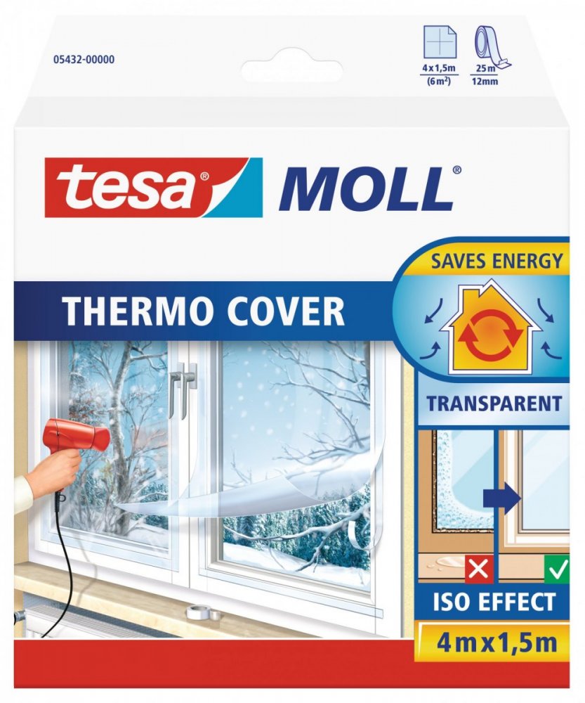 Thermo Cover, transparentní fólie na rám okna, průhledná, 4m x 1,5m