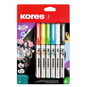 Akrylové popisovače Kores Kreative Marker Selection, 6 barev, blistr