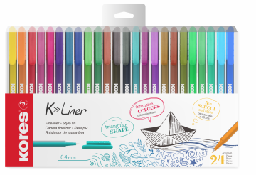 K-LINER SET, šíře stopy 0,4 mm, mix 24 barev