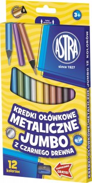 Metalické pastelky JUMBO – černé dřevo