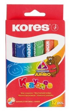 Voskové pastelky Krayones – trojhranné JUMBO, 12 barev