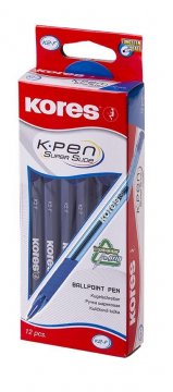 K2 Pen, soft grip, transparentní, trojhranné, šíře F-0,7 mm, modrá