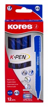 K6 Pen, mechanické, soft grip, transparentní, trojhranné, šíře F-0,7 mm, modrá