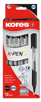 K6 Pen, mechanické, soft grip, transparentní, trojhranné, šíře F-0,7 mm, černá