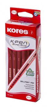 K1 Pen, transparentní, trojhranné, šíře F-0,7 mm, červená