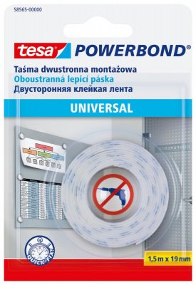 Oboustranná lepicí páska tesa® Powerbond UNIVERSAL – pro rychlé a bezpečné připevnění plochých předmětů