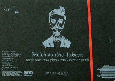 SMLT art Album, šitá vazba #authenticbook, černé, 245x176mm, 18 listů, 165g/m2