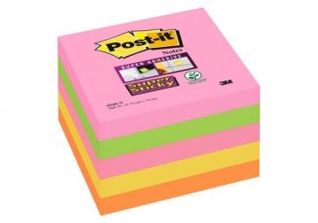 Bloček super silně lepící Post-it 76x76 5 x 90 listů neon