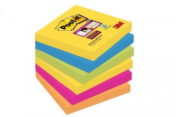 3M Post-it silně lepicí bločky kolekce Rio, velikost 76x76 mm, 2x žlutá, 2x fuchsiová, 2x zelená, 6 bločků po 90 lístků