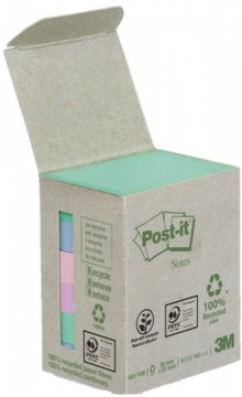 3M Post-it recyklované bločky, velikost 38 x 51 mm, 6 bločků po 100 lístků