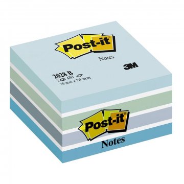 3M Post-it kostka 2028B, velikost 76x76 mm, odstíny modré barvy, 450 lístků