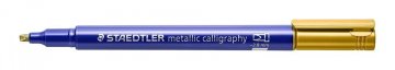 Metalický popisovač na kaligrafii, zlatý