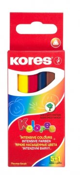 Trojhranné pastelky MINI SET 5+1, 3 mm / 5 barev + 1x obyčejná tužka