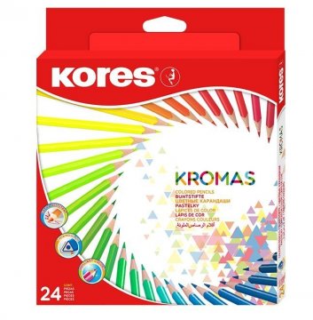 KROMAS, trojhranné pastelky 3 mm / 24 barev