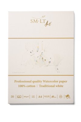SMLT art Blok professional akvarel 100% bavlna, A4, 10 listů, 400g/m2