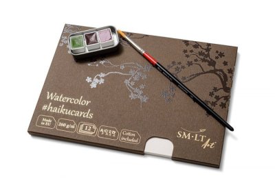 SMLT art Karty v krabičce #haikucards, akvarel, 148x210mm, 24 listů, 260g/m2